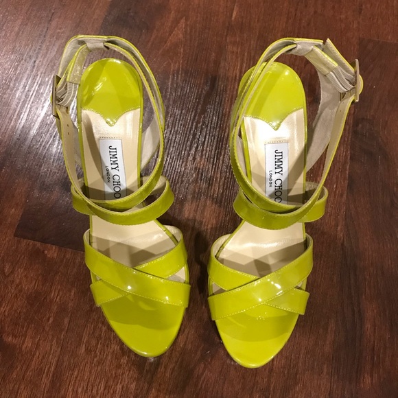 Neon Green Jimmy Choo Platform Sandals 💚 - Picture 4 of 7